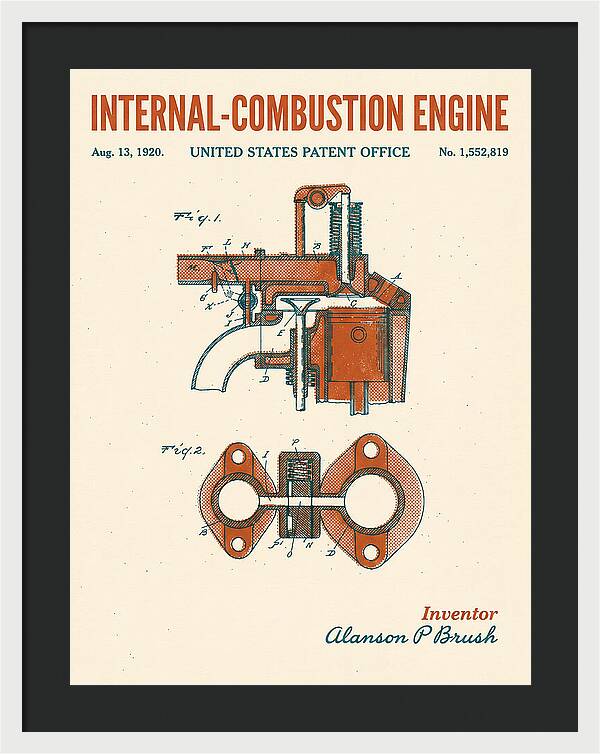 Internal Combustion Engine Brush Retro Patent Us1552819a