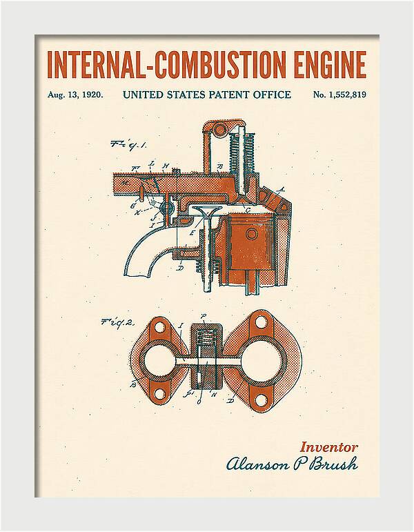 Internal Combustion Engine Brush Retro Patent Us1552819a