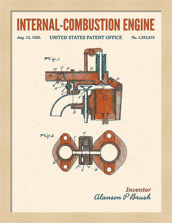 Internal Combustion Engine Brush Retro Patent Us1552819a
