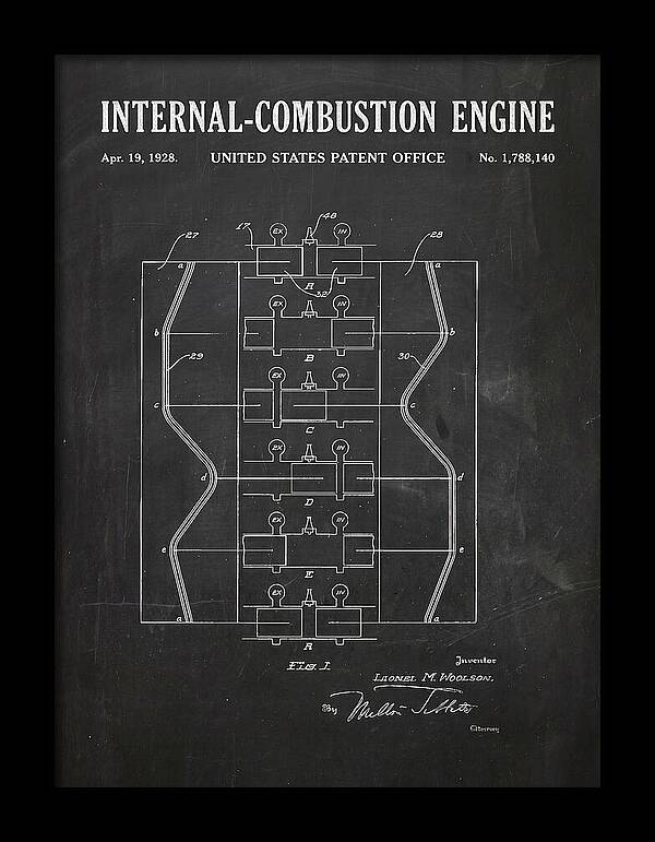 Internal Combustion Engine Chalkboard Patent Us1788140a