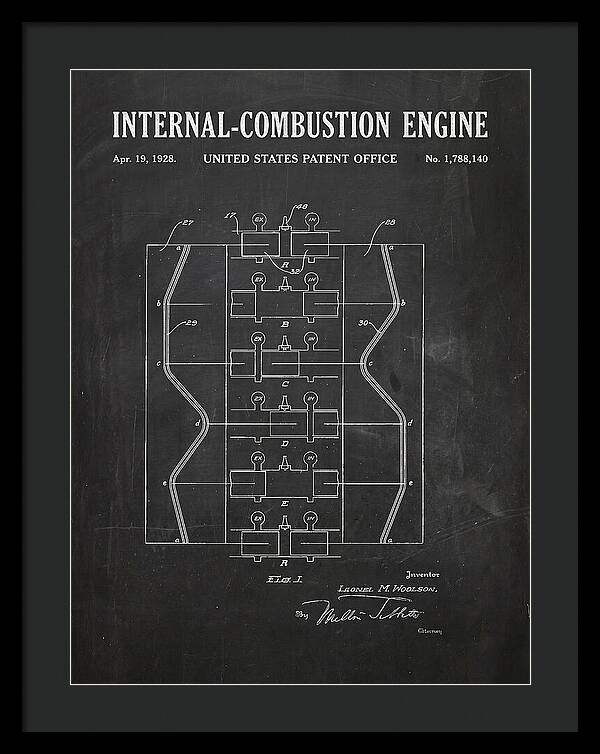 Internal Combustion Engine Chalkboard Patent Us1788140a