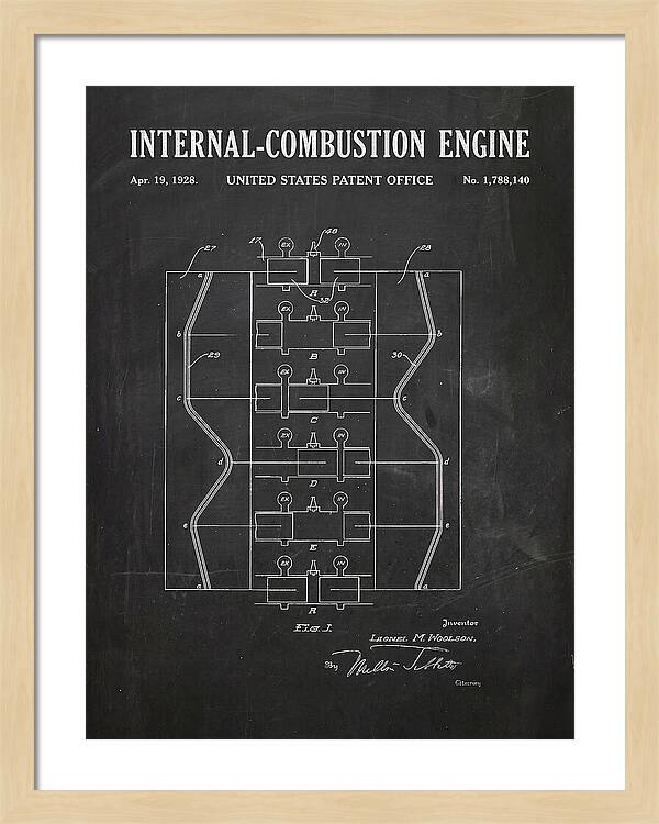 Internal Combustion Engine Chalkboard Patent Us1788140a