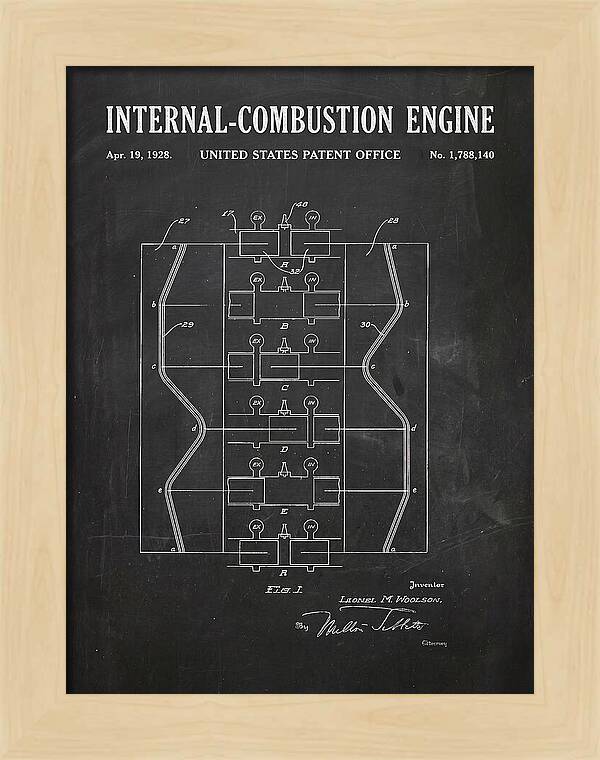 Internal Combustion Engine Chalkboard Patent Us1788140a