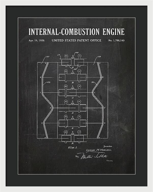 Internal Combustion Engine Chalkboard Patent Us1788140a