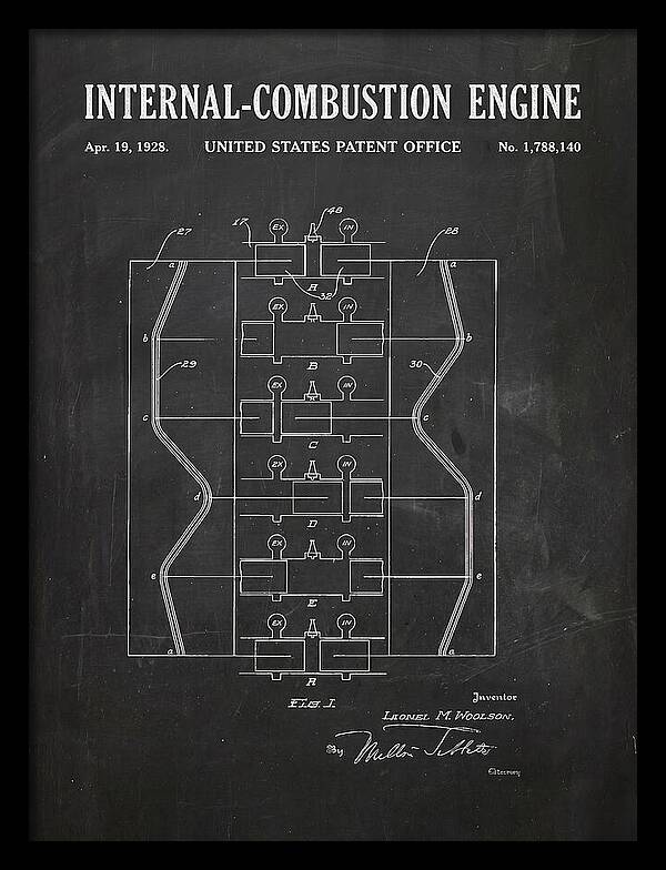 Internal Combustion Engine Chalkboard Patent Us1788140a