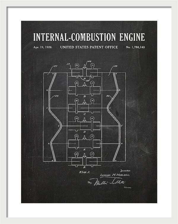 Internal Combustion Engine Chalkboard Patent Us1788140a