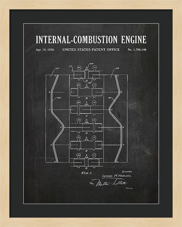 Internal Combustion Engine Chalkboard Patent Us1788140a