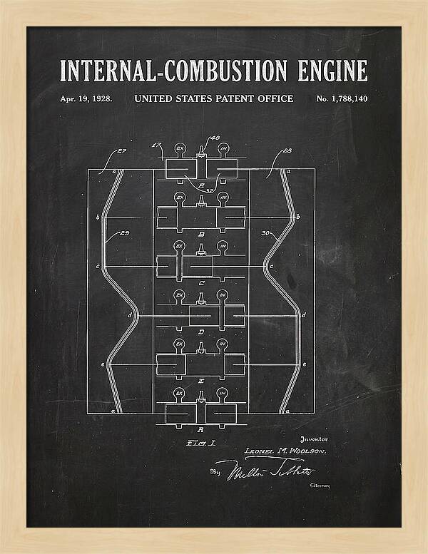 Internal Combustion Engine Chalkboard Patent Us1788140a