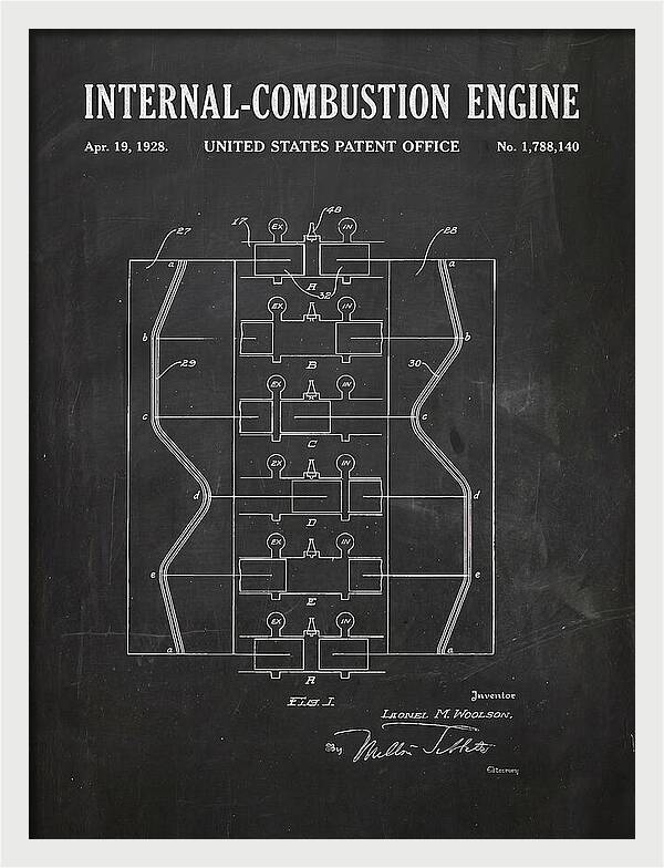 Internal Combustion Engine Chalkboard Patent Us1788140a