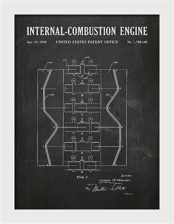 Internal Combustion Engine Chalkboard Patent Us1788140a