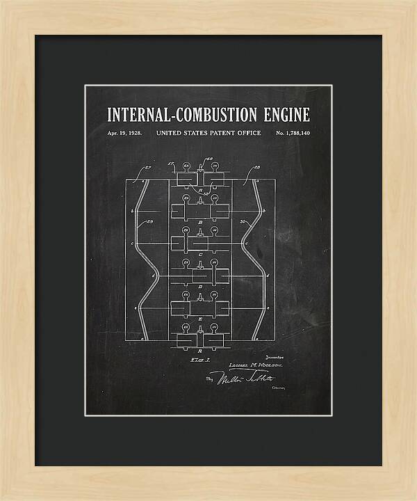Internal Combustion Engine Chalkboard Patent Us1788140a