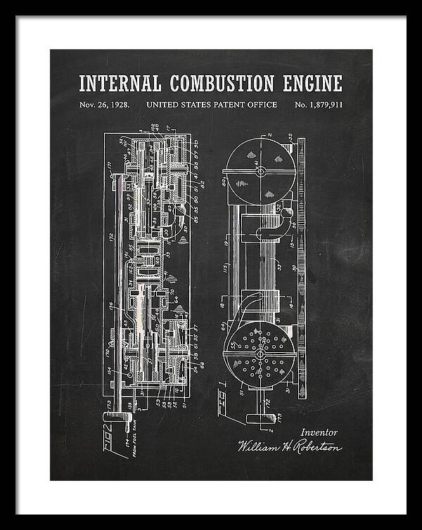 Internal Combustion Engine Chalkboard Patent Us1879911a