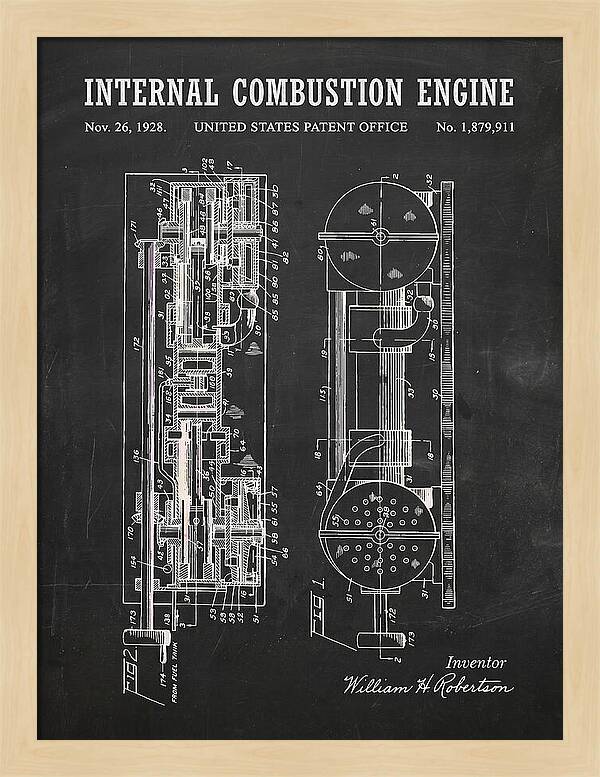 Internal Combustion Engine Chalkboard Patent Us1879911a