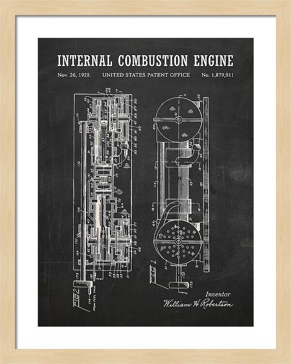 Internal Combustion Engine Chalkboard Patent Us1879911a