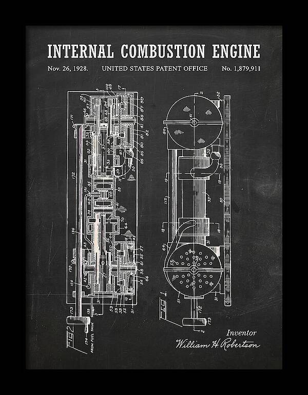 Internal Combustion Engine Chalkboard Patent Us1879911a