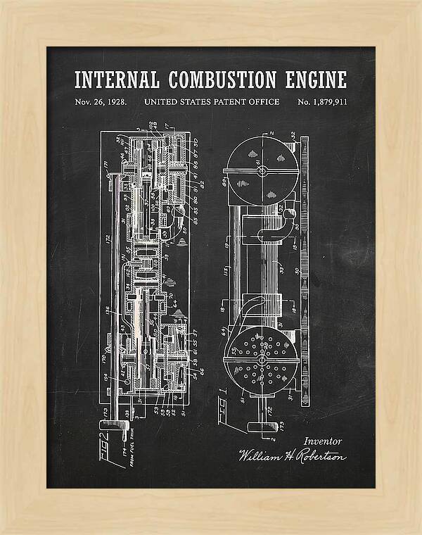 Internal Combustion Engine Chalkboard Patent Us1879911a