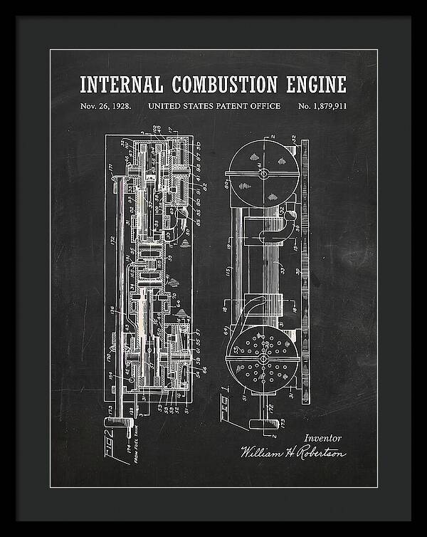 Internal Combustion Engine Chalkboard Patent Us1879911a