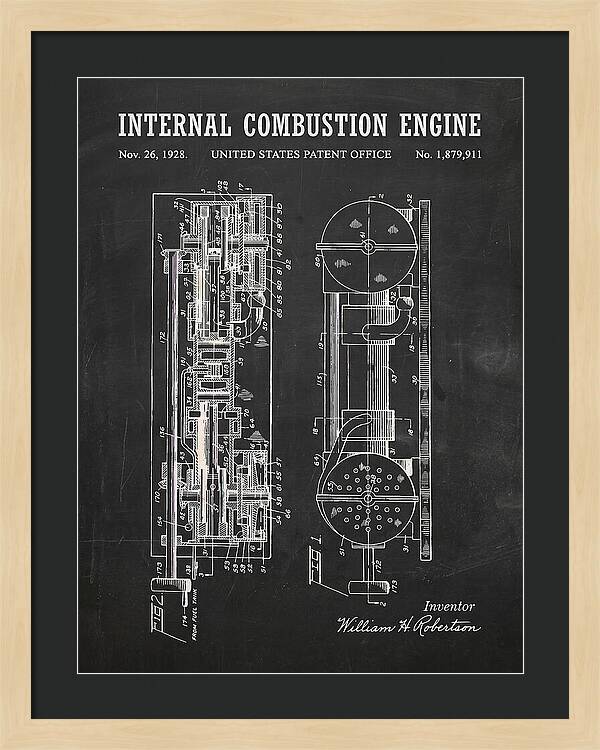 Internal Combustion Engine Chalkboard Patent Us1879911a
