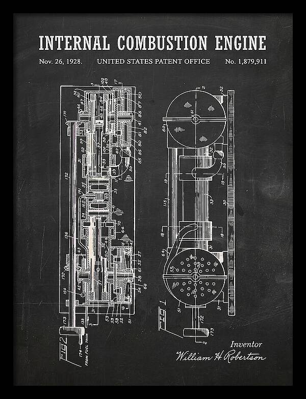 Internal Combustion Engine Chalkboard Patent Us1879911a