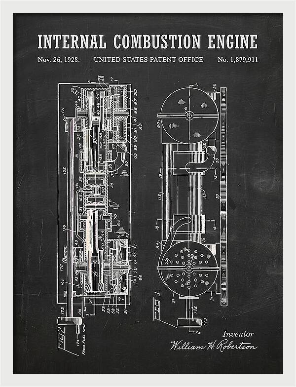 Internal Combustion Engine Chalkboard Patent Us1879911a