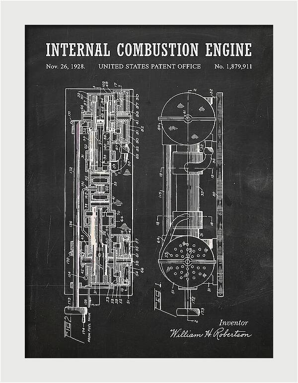 Internal Combustion Engine Chalkboard Patent Us1879911a