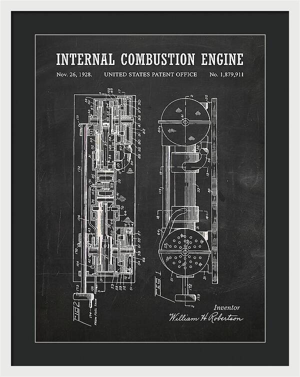 Internal Combustion Engine Chalkboard Patent Us1879911a