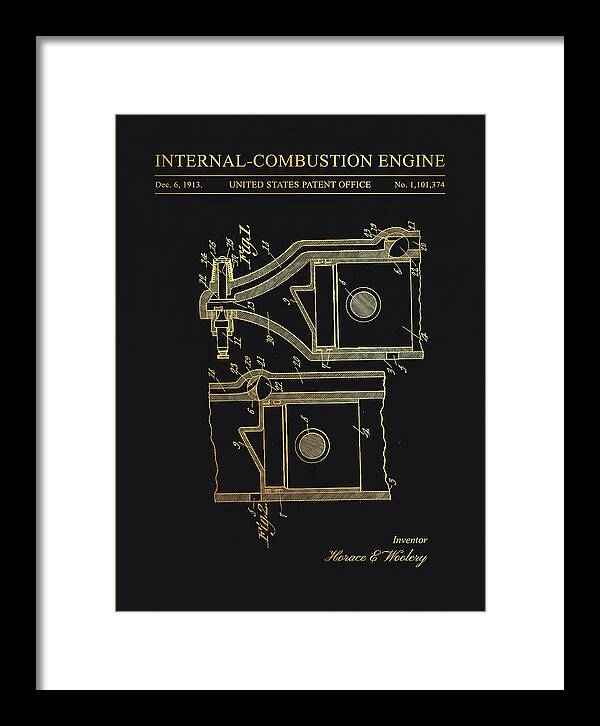 Internal Combustion Engine Gold Patent Us1101374a