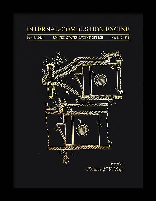 Internal Combustion Engine Gold Patent Us1101374a