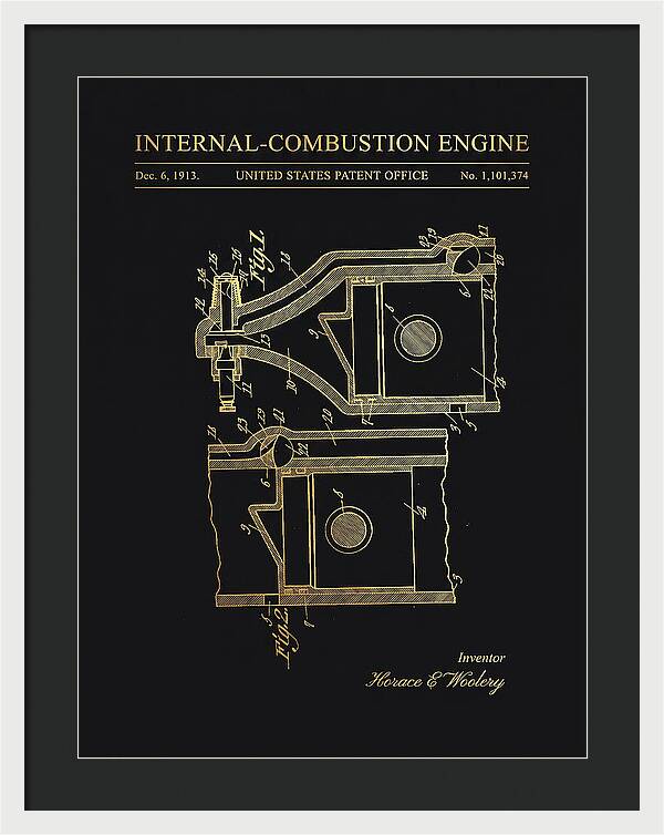 Internal Combustion Engine Gold Patent Us1101374a