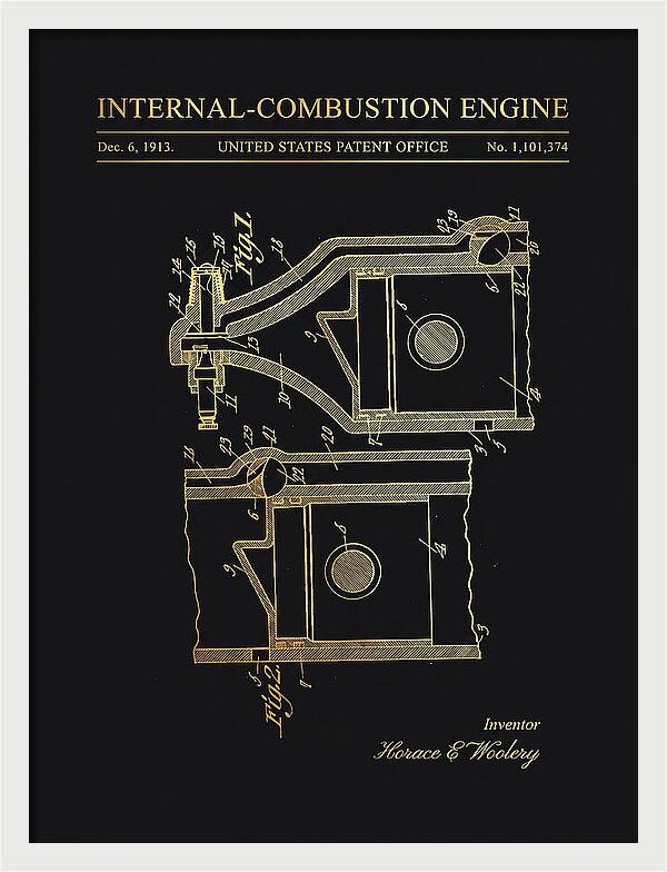 Internal Combustion Engine Gold Patent Us1101374a