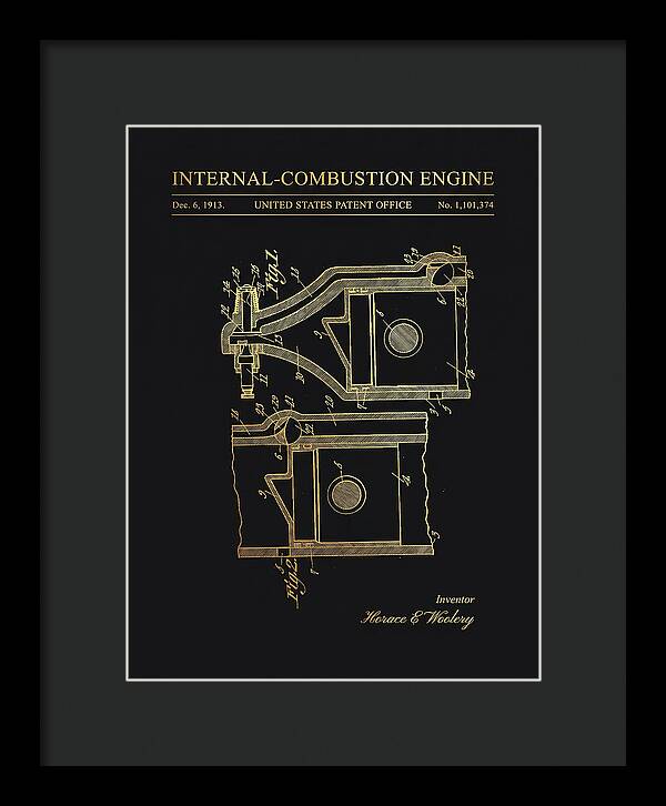 Internal Combustion Engine Gold Patent Us1101374a