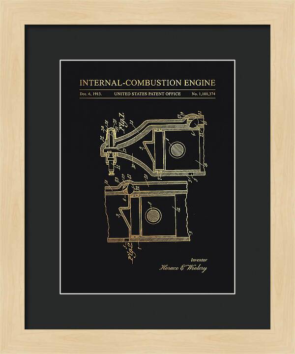 Internal Combustion Engine Gold Patent Us1101374a