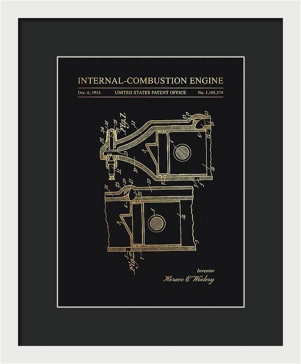 Internal Combustion Engine Gold Patent Us1101374a