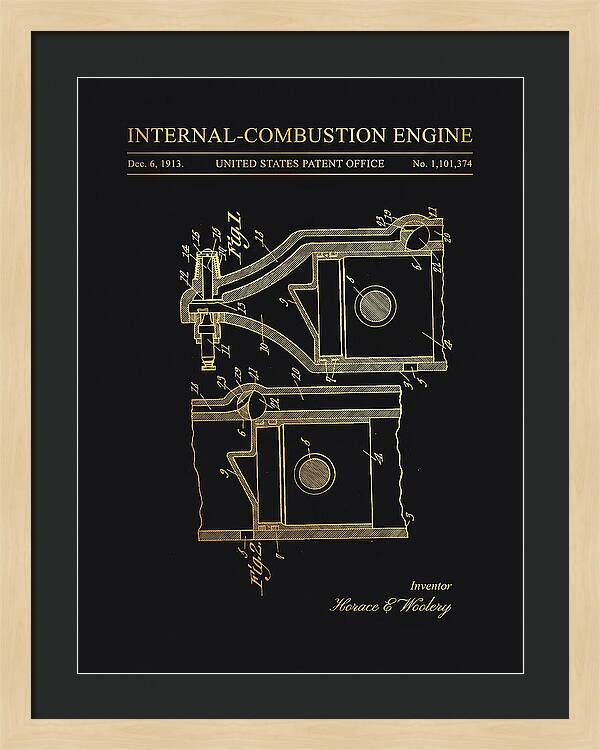 Internal Combustion Engine Gold Patent Us1101374a