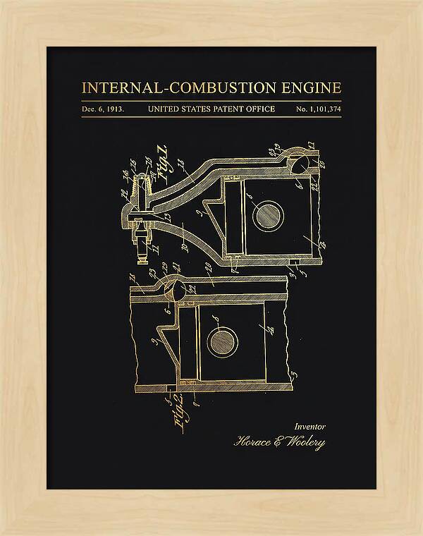 Internal Combustion Engine Gold Patent Us1101374a