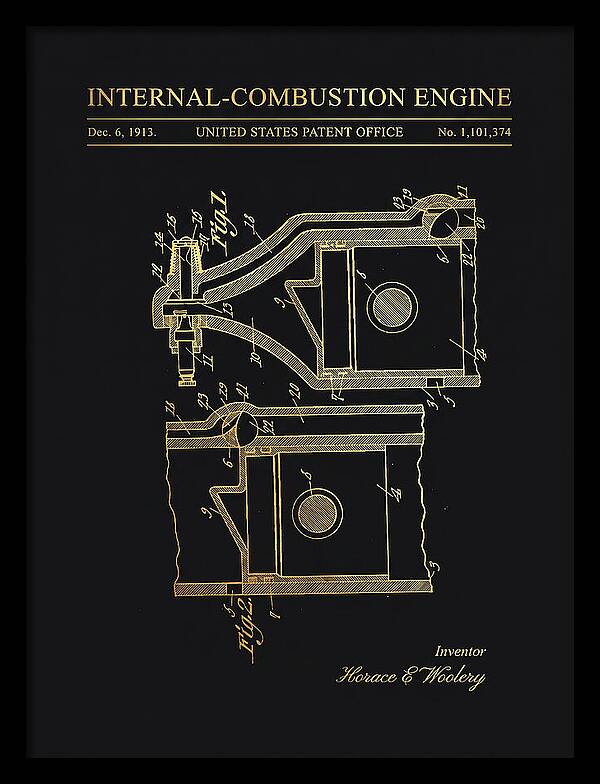 Internal Combustion Engine Gold Patent Us1101374a