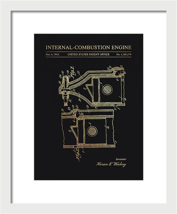 Internal Combustion Engine Gold Patent Us1101374a