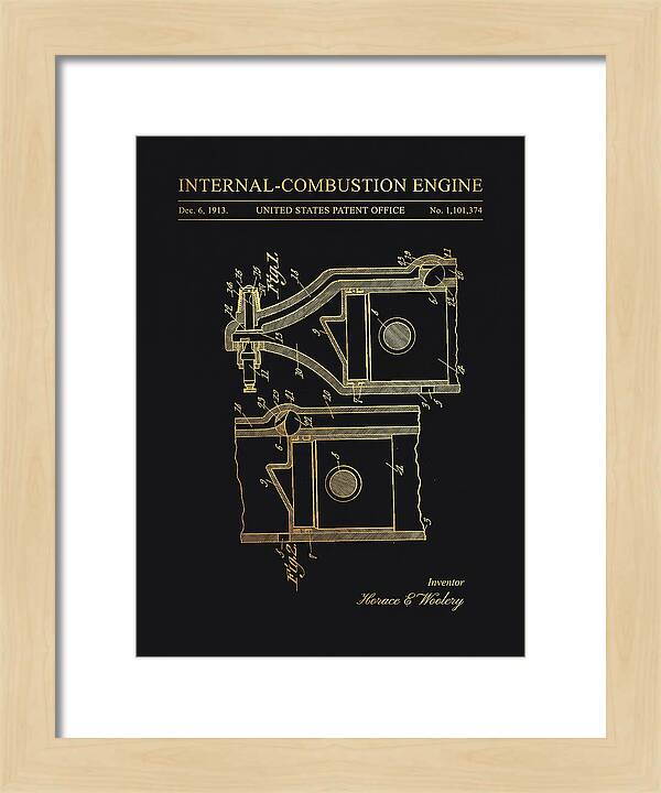 Internal Combustion Engine Gold Patent Us1101374a