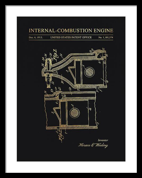 Internal Combustion Engine Gold Patent Us1101374a