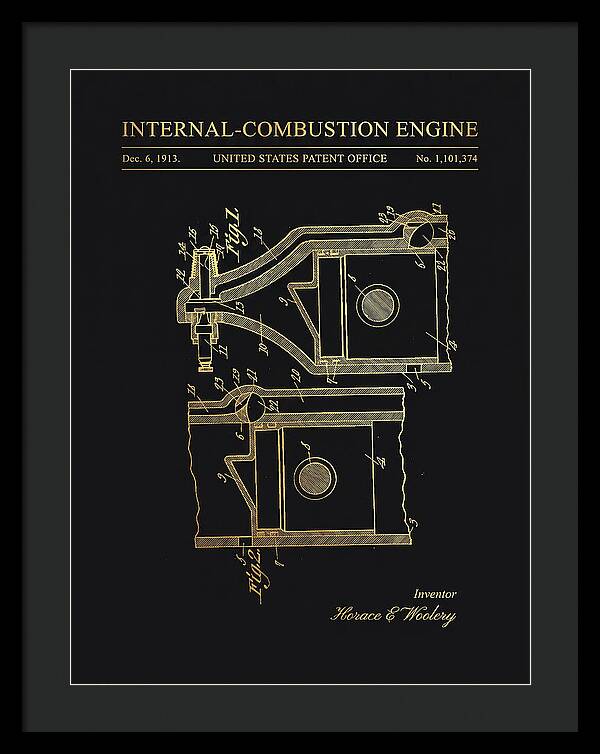 Internal Combustion Engine Gold Patent Us1101374a