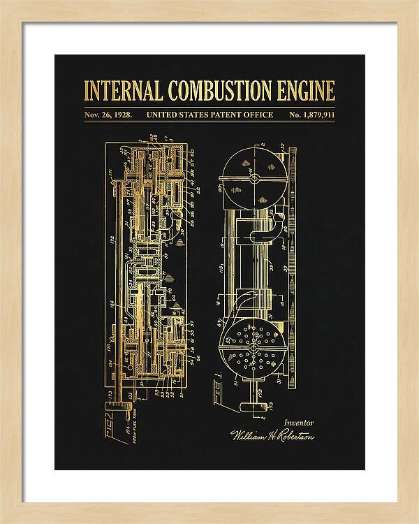 Internal Combustion Engine Gold Patent Us1879911a