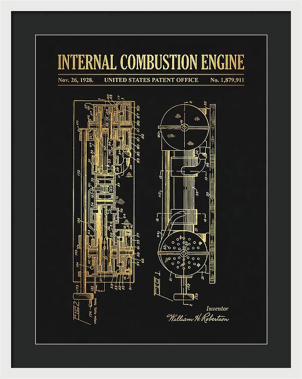 Internal Combustion Engine Gold Patent Us1879911a