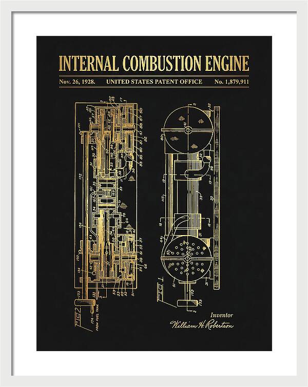 Internal Combustion Engine Gold Patent Us1879911a
