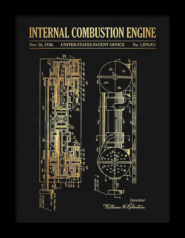 Internal Combustion Engine Gold Patent Us1879911a