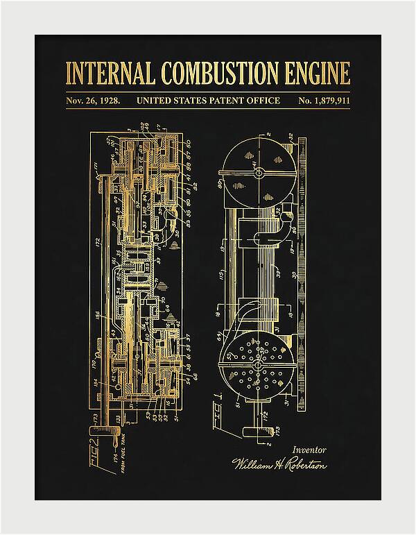 Internal Combustion Engine Gold Patent Us1879911a