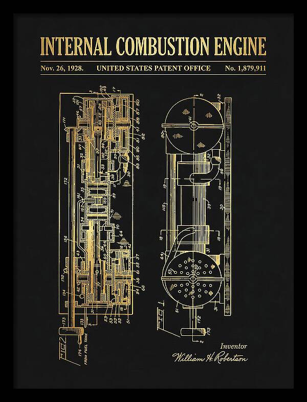 Internal Combustion Engine Gold Patent Us1879911a