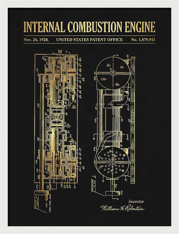 Internal Combustion Engine Gold Patent Us1879911a