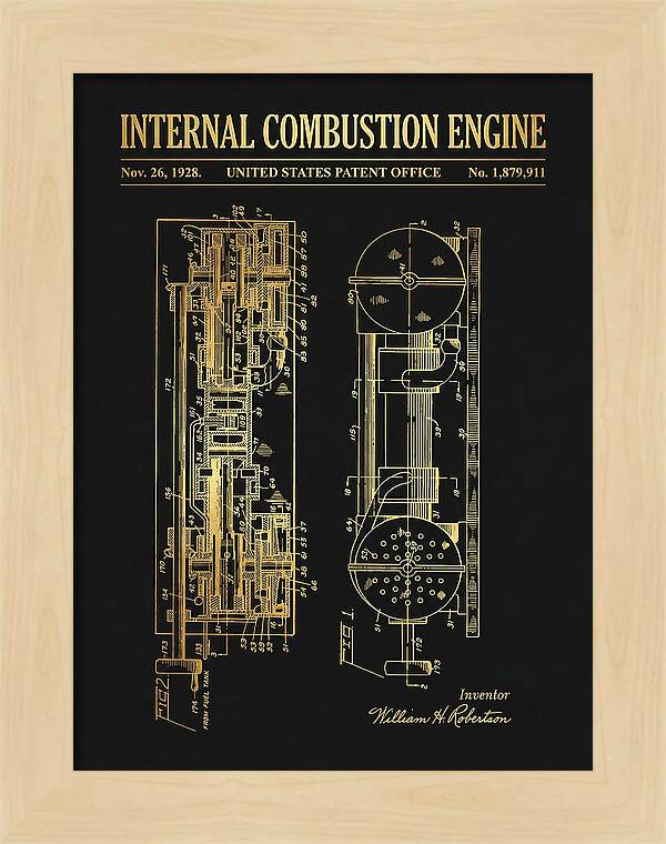 Internal Combustion Engine Gold Patent Us1879911a