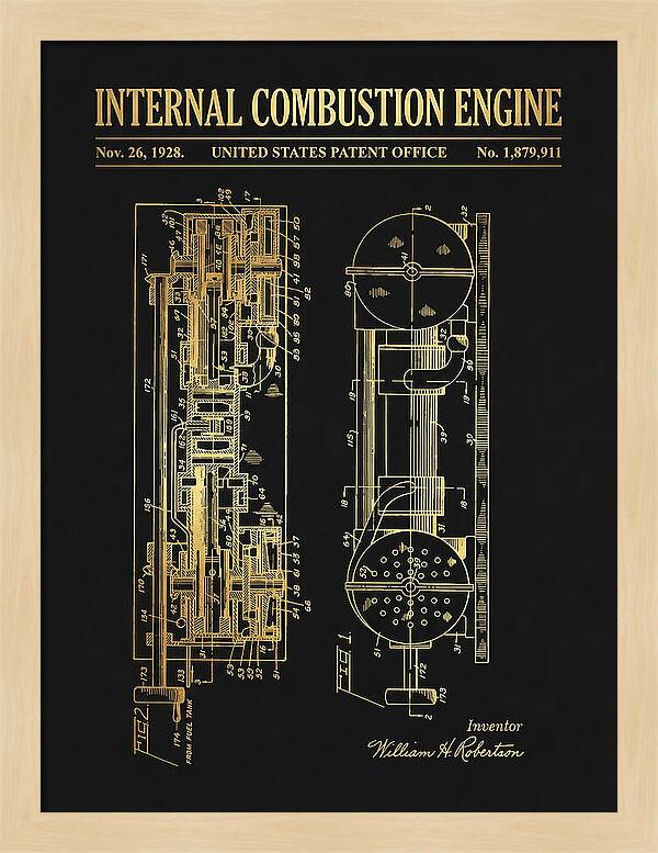Internal Combustion Engine Gold Patent Us1879911a