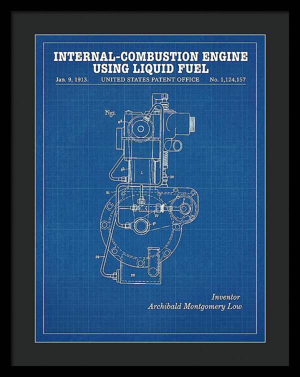 Internal Combustion Engine Liquid Fuel Blueprint Patent Us1124157a